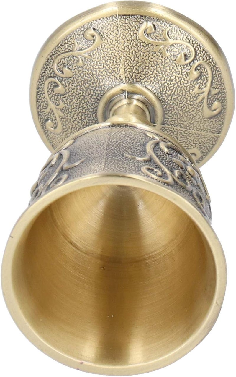 Embossed Bronze Cup Medieval Goblet for Milk and Wine, Metal, Ideal Weddings (S) - Image 4
