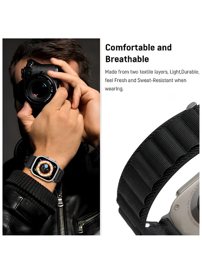 ECVV Nylon Sport Watch Bands Compatible with Apple Watch Band 42/44/45/49mm, Soft Replacement Band for iWatch Ultra Series SE 8/7/6/5/4/3/2/1 Strap for Men - Image 2