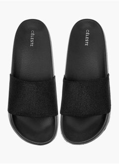 Celeste Womens Textured Slide Slippers With Slip-On Closure  - Image 2