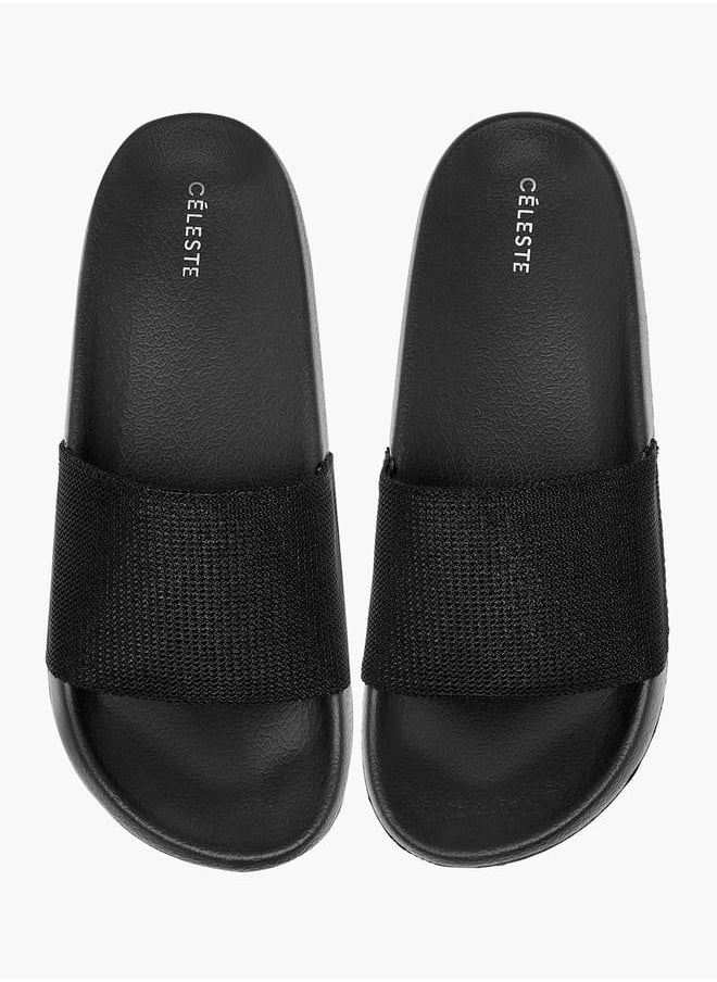 Celeste - Womens Textured Slide Slippers With Slip-On Closure - Image 1