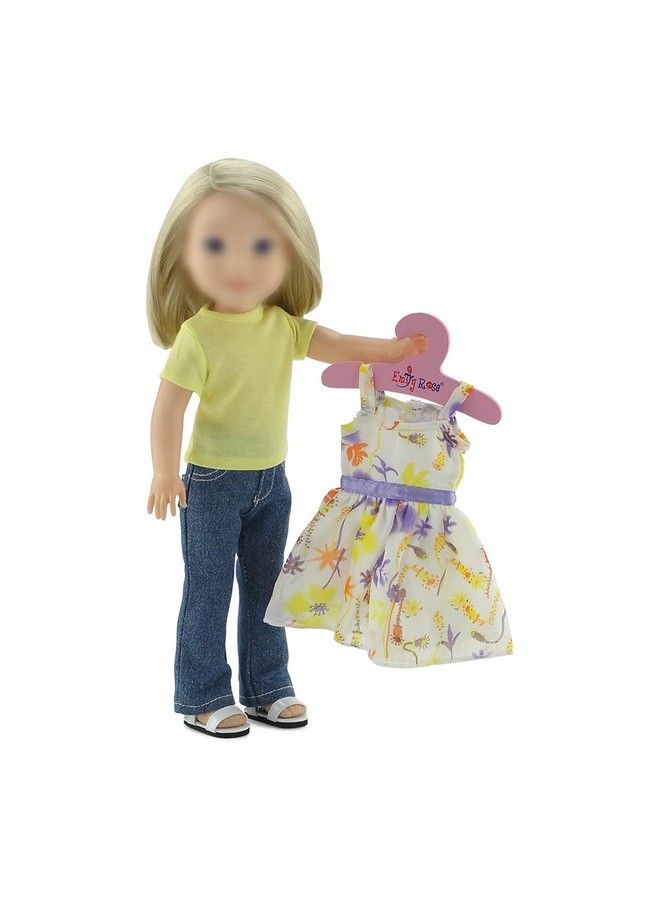 Emily Rose 14 Inch Doll 10 Pack Pink Wooden Hangers ; 14" Doll Closet Clothing Hangers Accessory ; Fits 14"15" Doll Clothes - Image 5