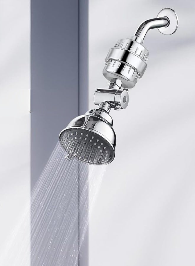 15-Stage Shower Water Filter – Universal High-Pressure Purifier for Hard Water – Removes Chlorine & Heavy Metals – Chrome Finish - Image 4