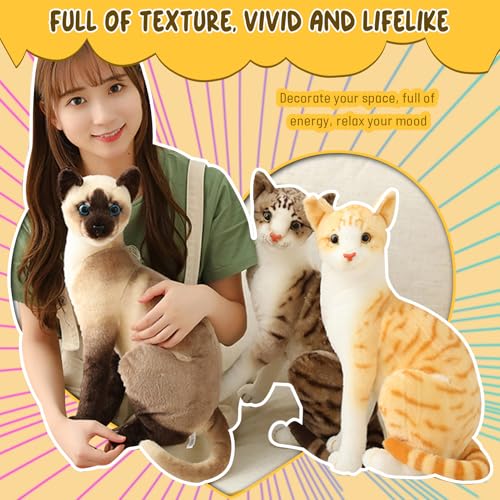 BARMI Cat Plush Cat Stuffed Animal Stuffed Cat Plushies Lifelike Cat Pillow Realistic Stuffed Cat 30cm/12inch - Image 4