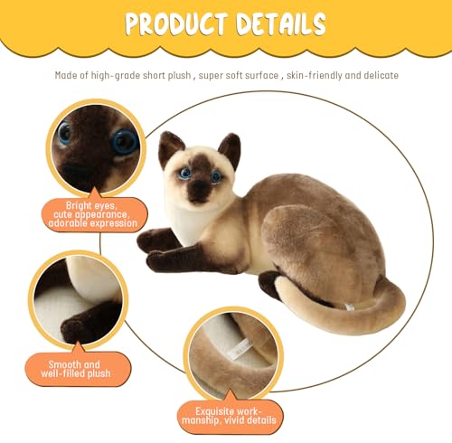 BARMI Cat Plush Cat Stuffed Animal Stuffed Cat Plushies Lifelike Cat Pillow Realistic Stuffed Cat 30cm/12inch - Image 3