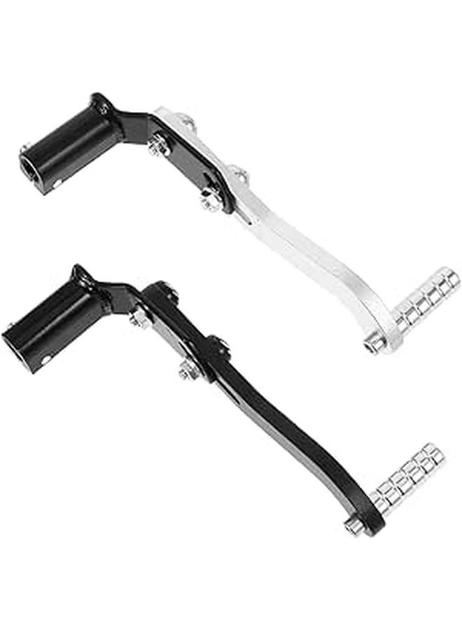 2Pcs Motorcycle Gear Shifter Lever Aluminum Alloy Black Silver Replacement - Image 1