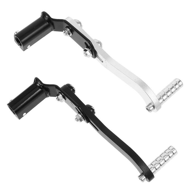 2Pcs Motorcycle Gear Shifter Lever Aluminum Alloy Black Silver Replacement - Image 2