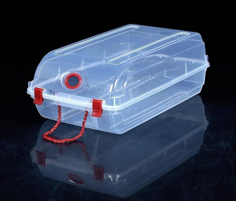 CSM Multipurpose Stackable Rectangular Footwear Storage OrganiserSHOEBOX2 Containers with Lid Clear Plastic Large Pack of 2 - Image 1