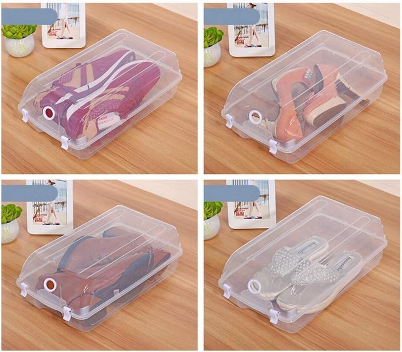 CSM Multipurpose Stackable Rectangular Footwear Storage OrganiserSHOEBOX2 Containers with Lid Clear Plastic Large Pack of 2 - Image 3