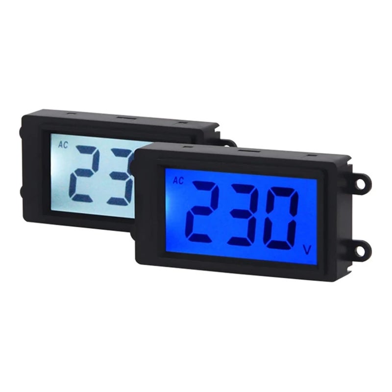 Blue Digital Voltmeter 80 380V AC LCD Display Voltage Monitor Panel Meter Gauge - Image 1