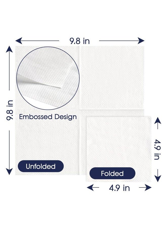 JollyPack 1000 Count White Beverage Napkins - 1-Ply 4.9 x 4.9 Folded Bulk Cocktail Napkins Paper, Dinner Paper for Restaurants, Bar and Party - 9.8 x 9.8 Unfolded - Image 2