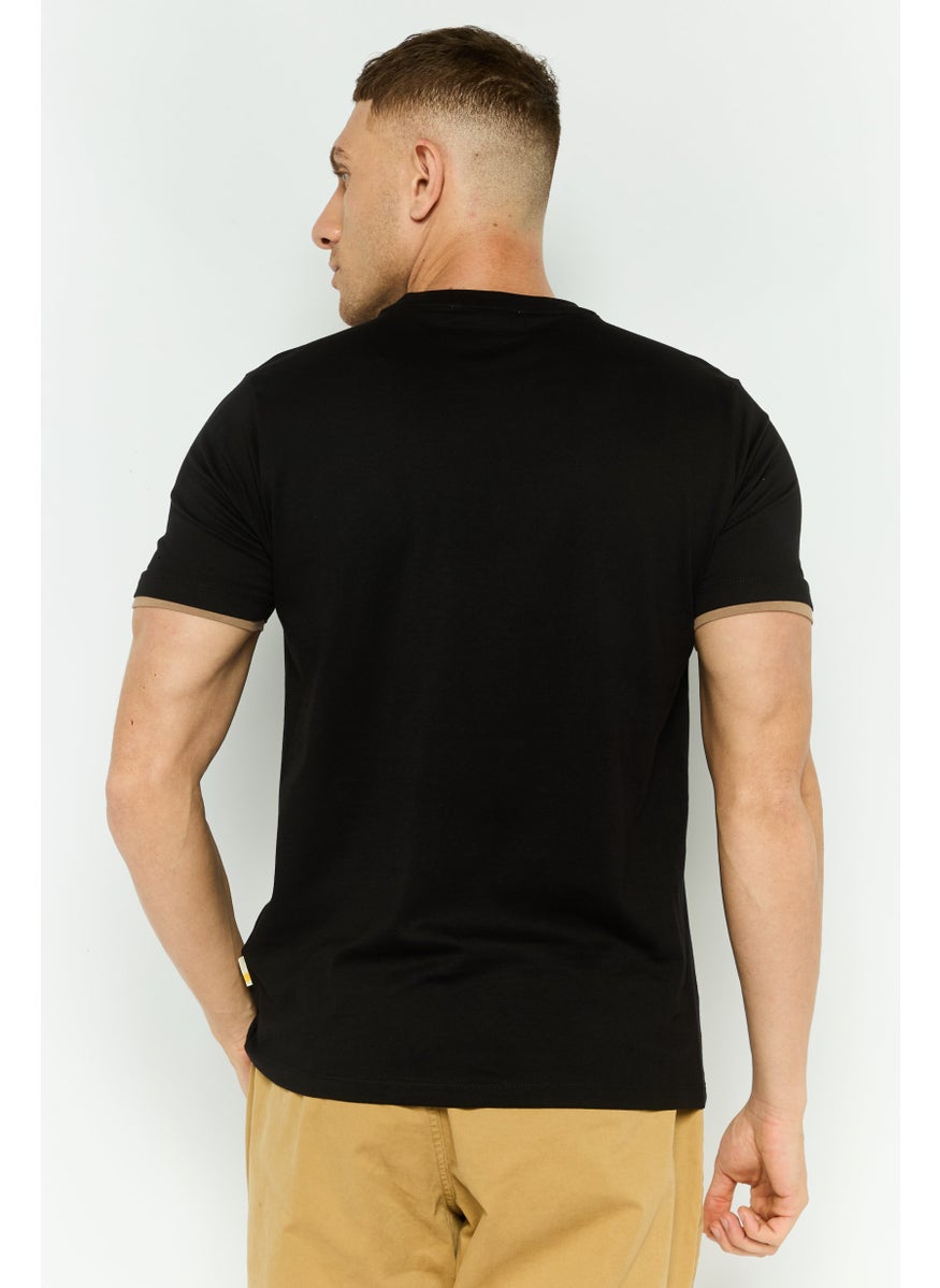 Gazzarrini Men Crew Neck Short Sleeve Graphic T Shirt, Black  - Image 2