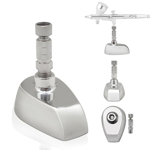 OPHIR 4x ABS Plastic Airbrush Display Holder Station Base Portable Desktop Airbrush Stand with 4x 18 Female 18 Male Airbrush Quick Coupling AdapterAir Brush Holder can Hold Up to 4 Airbrushes - Image 1