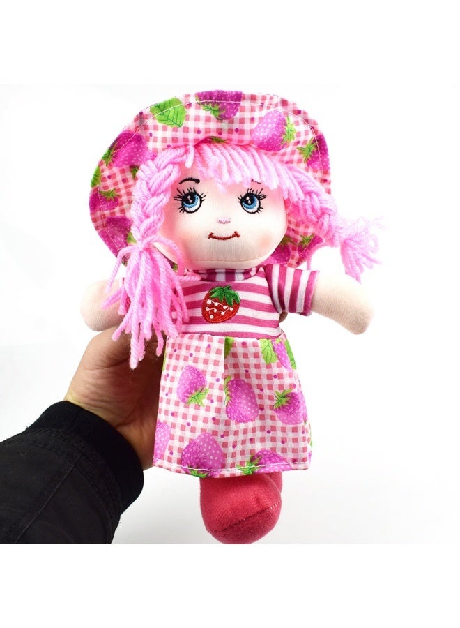 Cute ragdoll pink hat strawberry dress doll the best gift for family and friends  - Image 2