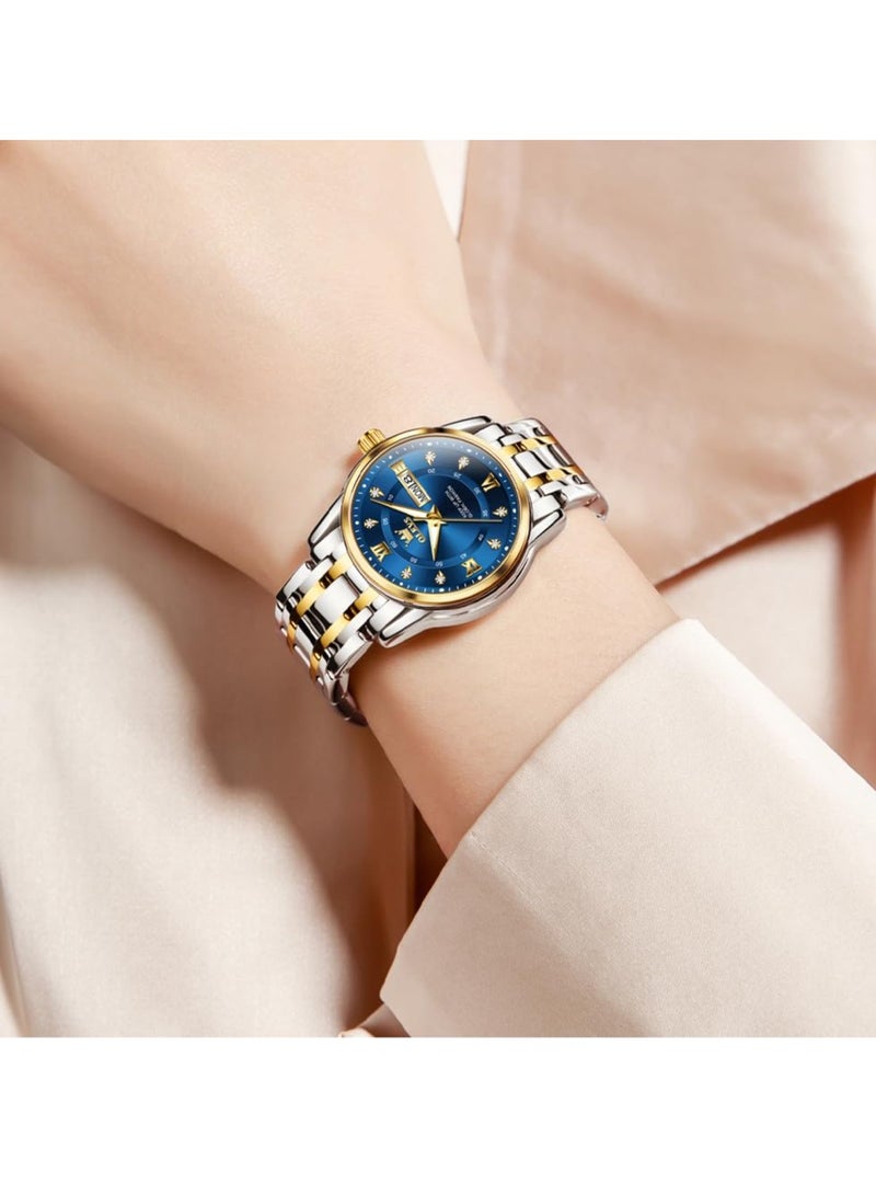 أوليفز ساعات نسائية عصرية كوارتز ستانلس ستيل مقاومة للماء 5513 - Image 1