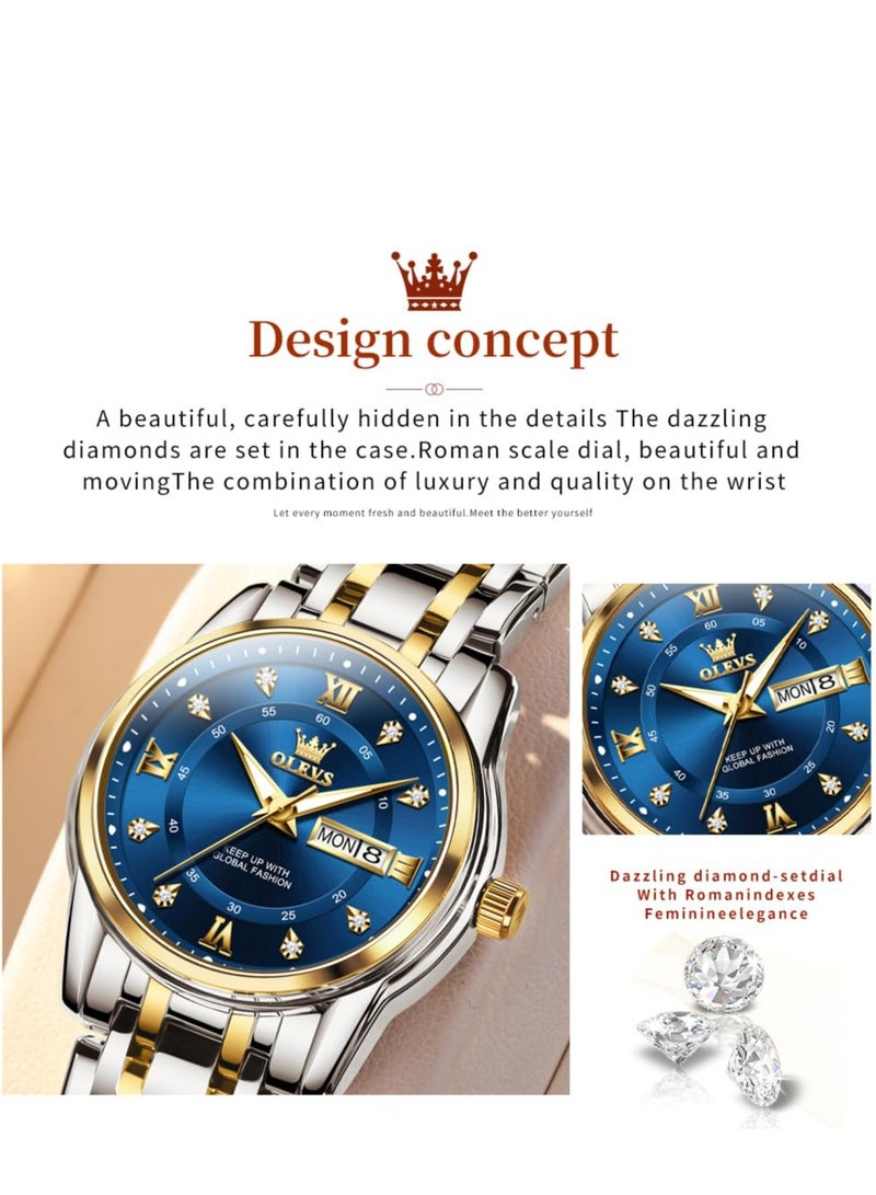 أوليفز ساعات نسائية عصرية كوارتز ستانلس ستيل مقاومة للماء 5513 - Image 3