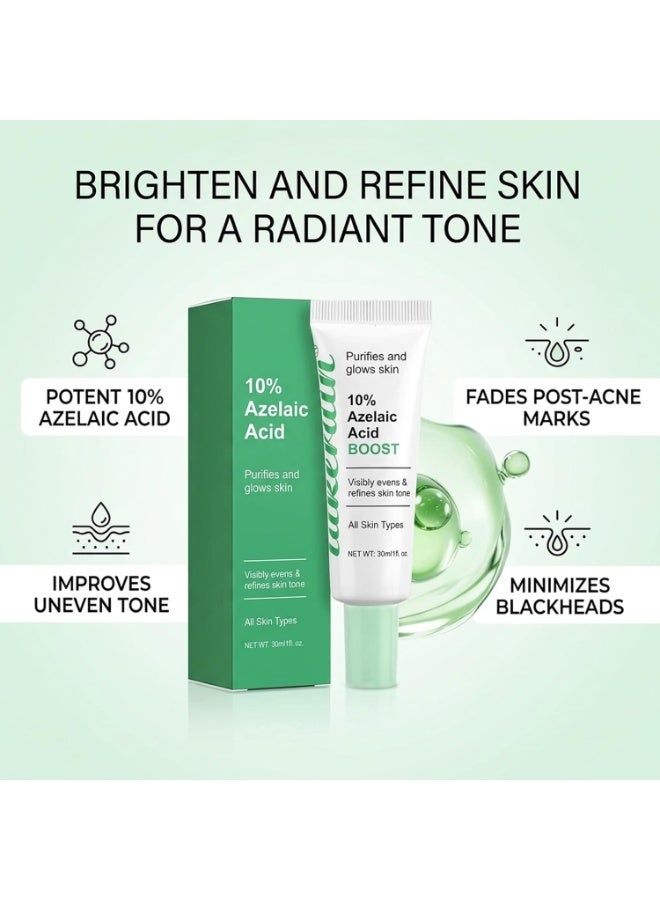lakerain Azelaic Acid Serum 10% with Licorice Root (30ml), Lightweight Formula for Uneven Skin Tone, Dark Spots, and Acne Marks Refines Skin Texture, Reduces Pimple Breakouts Blackheads, Pigmentation - Image 2