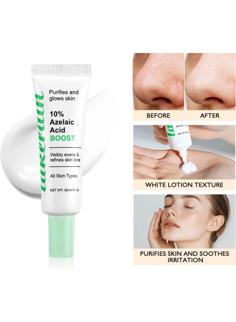 lakerain Azelaic Acid Serum 10% with Licorice Root (30ml), Lightweight Formula for Uneven Skin Tone, Dark Spots, and Acne Marks Refines Skin Texture, Reduces Pimple Breakouts Blackheads, Pigmentation - Image 3