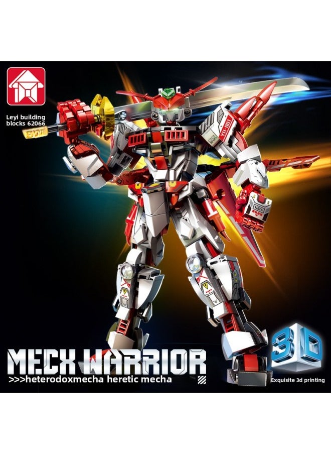 null - Leyi Building Blocks Compatible With Lego Gundam Mecha Attack Warrior Model Robot Assembled Toy Boy Handmade-Color:62067 Light Winged God Armor - Image 1