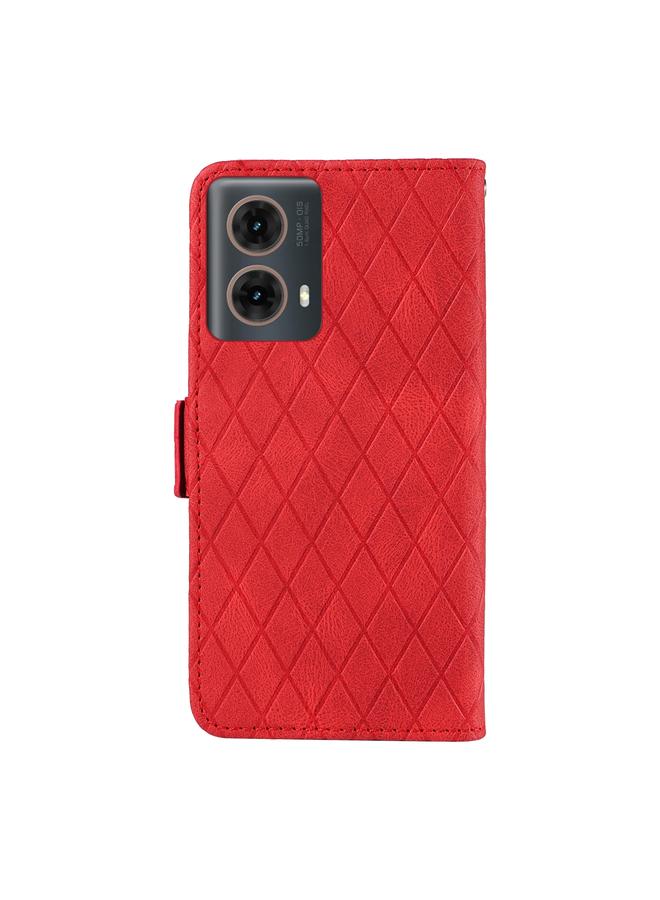 S-TOP Case For Motorola Moto G85 Dual-color Rhombic Lattice Leather Phone Case - Image 3