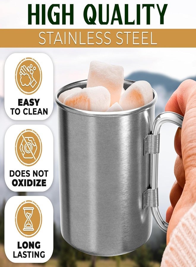 VIKROM Stainless Steel Camping Mug with Carabiner - 13.5 Oz Hiking Cup Metal Mug with Handle Camping Mugs - Carabiner Mug Handle Camping Cups & Mugs - Image 3