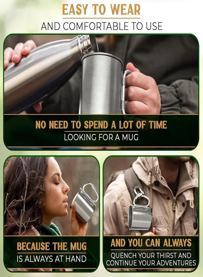 VIKROM Stainless Steel Camping Mug with Carabiner - 13.5 Oz Hiking Cup Metal Mug with Handle Camping Mugs - Carabiner Mug Handle Camping Cups & Mugs - Image 5