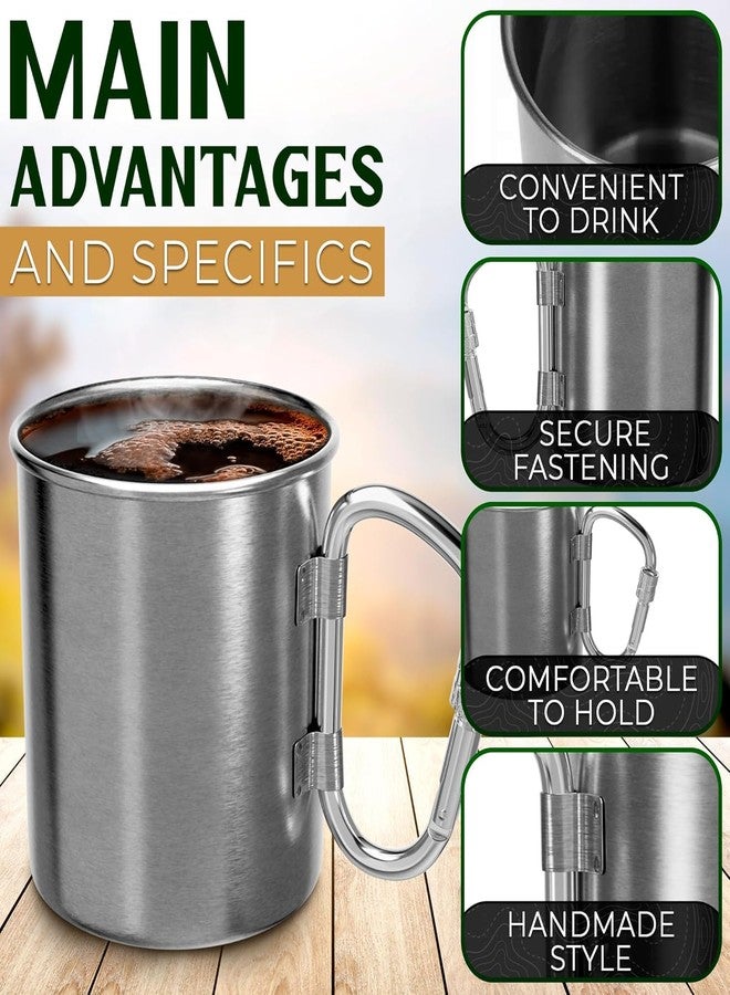 VIKROM Stainless Steel Camping Mug with Carabiner - 13.5 Oz Hiking Cup Metal Mug with Handle Camping Mugs - Carabiner Mug Handle Camping Cups & Mugs - Image 4