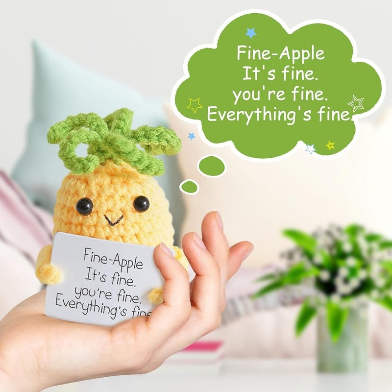 NALACAL 3PCS Cucumber Knitting Pickle Doll, Stress Relief Toy Emotional Support Ornament Funny Gift Encouragement Amigurumi Pickle Doll with Positive Affirmation Card - Image 2