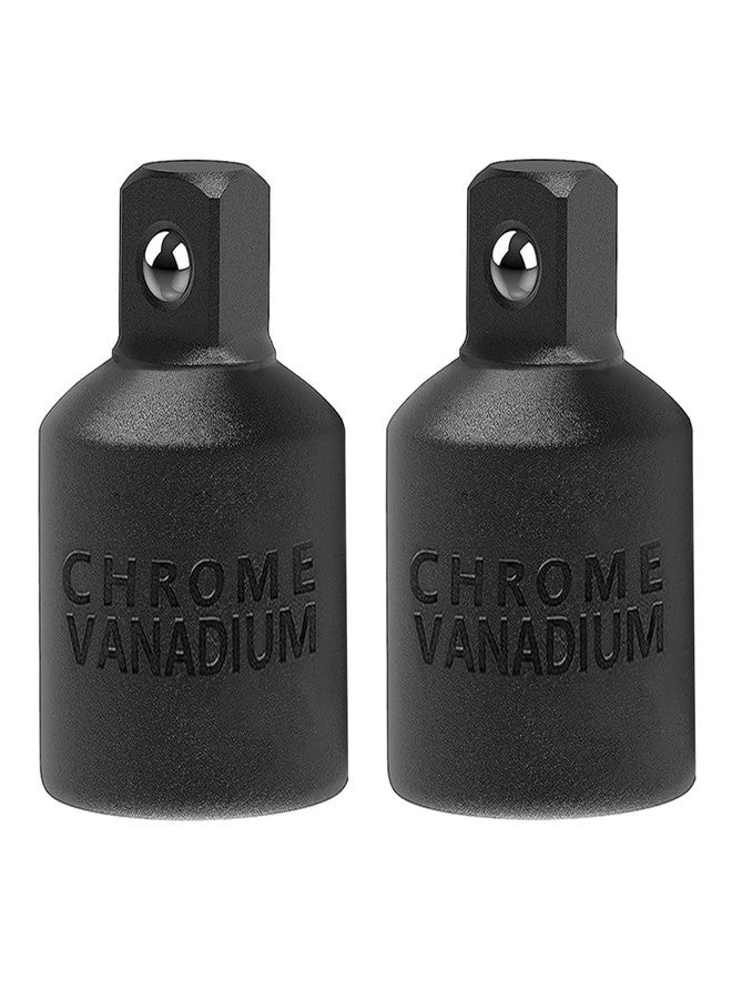 اتول مارت مجموعة محول ومُخفِّض مقبس Utoolmart من 3/8 بوصة (F) إلى 1/4 بوصة (M) لمُخفِّض الأكمام Cr-V (أسود) قطعتان - Image 1