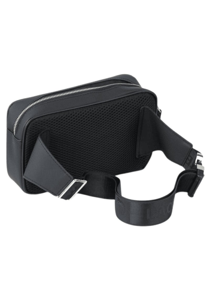 LACOSTE Lacoste Men's Black Polyester Waist Pouch with Zippered Front Pocket  - Image 2