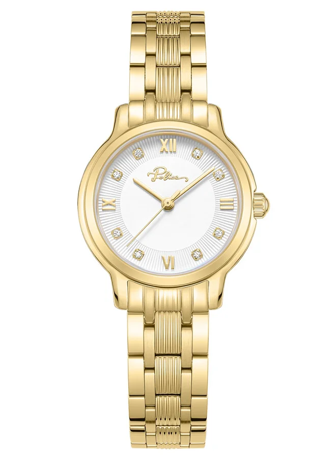 بوليس Charm Women’s 27mm Two-Tone Watch with Silver Dia,  Gold-Plated Roman Numerals & 316L Stainless Steel Bracelet