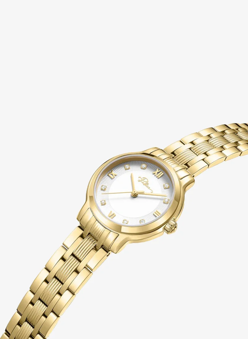 Police Yellow Gold Women's Charm 27mm Women's Watch with Silver Dial & 316L Stainless Steel Bracelet for Women | Best Price UAE