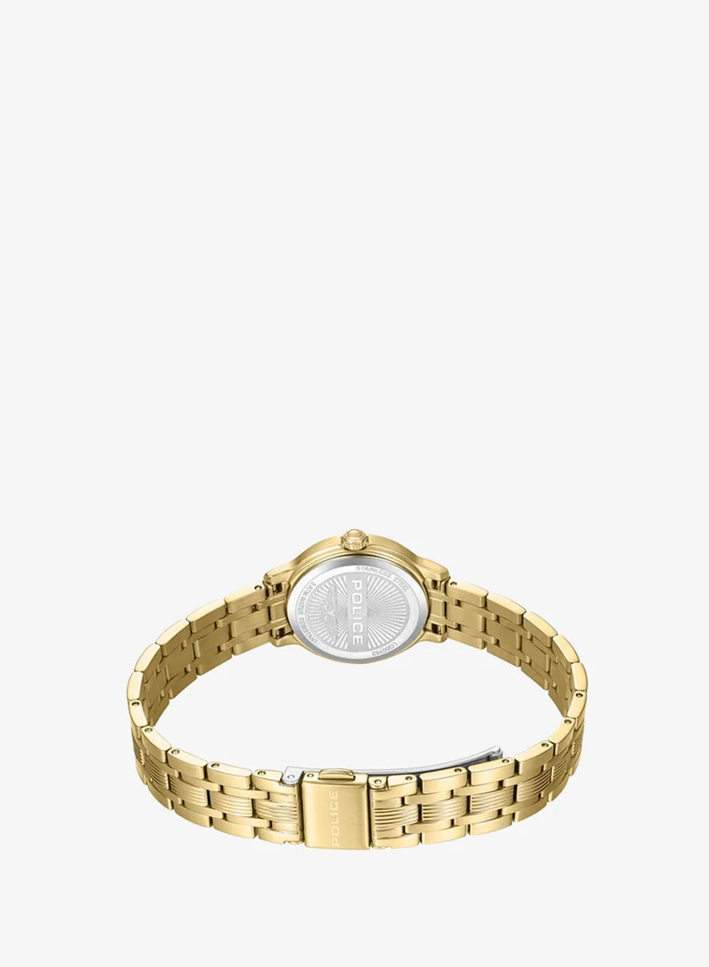 Police Yellow Gold Women's Charm 27mm Women's Watch with Silver Dial & 316L Stainless Steel Bracelet for Women | Best Price UAE