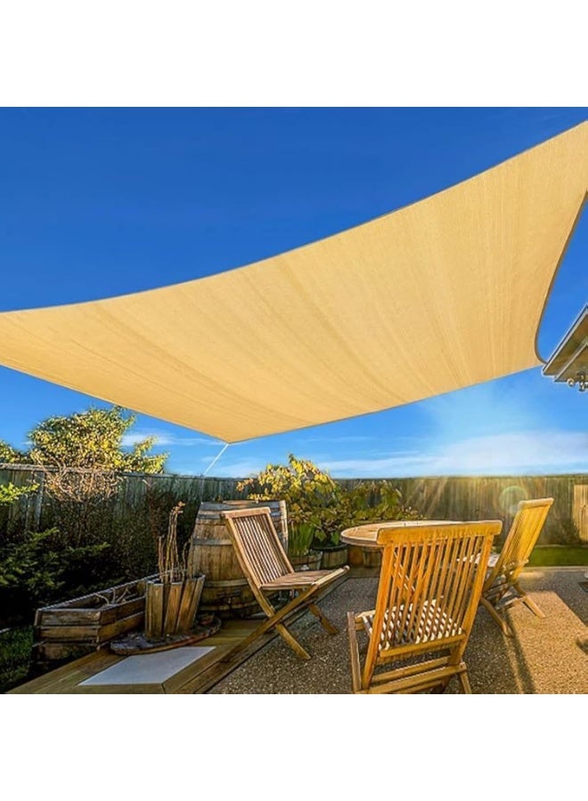 Jorunb Sun Shade Sail Rectangle Sun Shade Canopy Water Permeable UV Block Sunshade Sail Shade for Backyard Yard Deck Patio Garden Outdoor Activities Sunshade Cover - Image 1