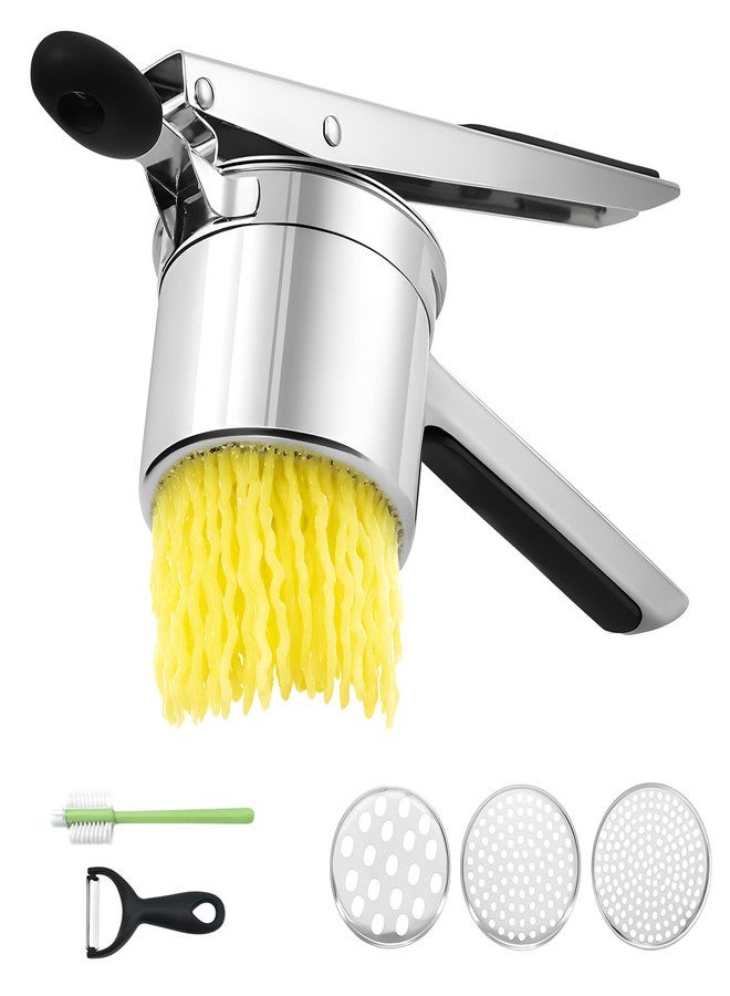 Amroicus Potato Ricer 15oz, Heavy Duty Stainless Steel Potato Masher with 3 Interchangeable Discs, Large Masher and Ricer Kitchen Tool for Mashed Potatoes, Spaetzle Noodle Maker, Potato Press - Image 1