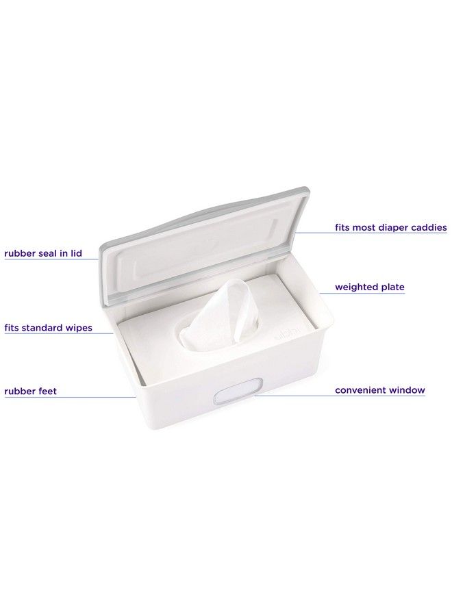 ubbi Baby Wipes Dispenser Baby Wipes Case Baby Wipes Holder With Weighted Plate Keeps Wipes Fresh And Non Slip Rubber Feet Gray - Image 4