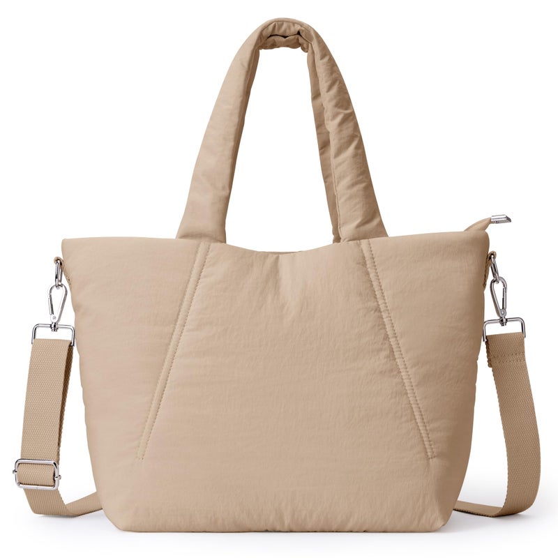 KALIDI Quilted Carryall Tote Bag for Women Large Puffer Crossbody Handbags Shoulder Soft Fluffy Lightweight Travel - Image 1