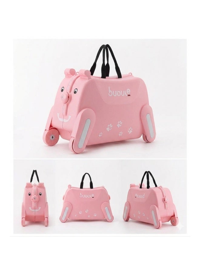 Pink Children's Ride-On Suitcase with Seat - Image 3