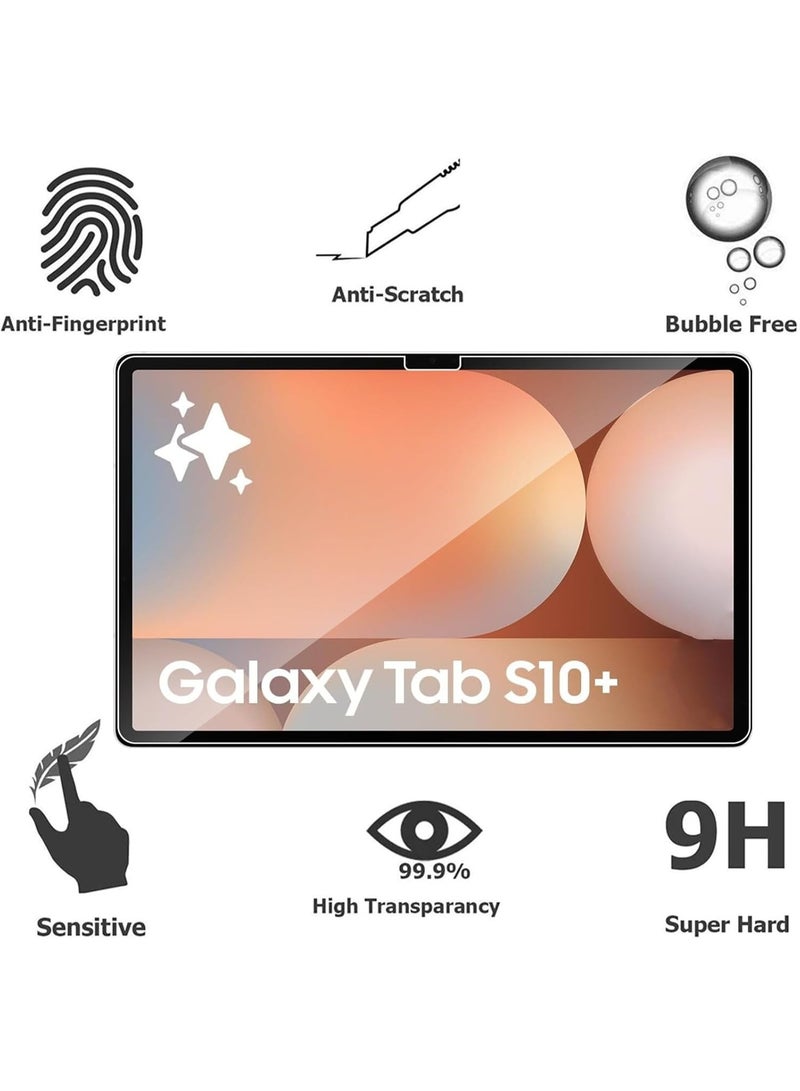 Fekra Screen Protector for Samsung Galaxy Tab S10 Plus/Tab S9 Plus, Pack of 2 [High Sensitivity] [Anti-Bubble] [Anti-Fingerprint] 9H Hardness Anti-Scratch Tempered Glass Screen Protector - Image 2