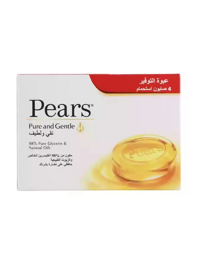 Pears Soft and Fresh Soap, Pure Glycerin and Natural Oil Extract Soft Fresh, 4 x 125gms