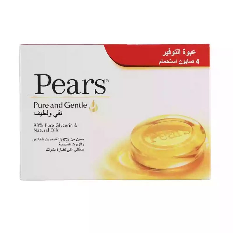صابون الكمثرى الناعم والطازج، جلسرين نقي ومستخلص زيت طبيعي ناعم وطازج، 4 × 125 جرام