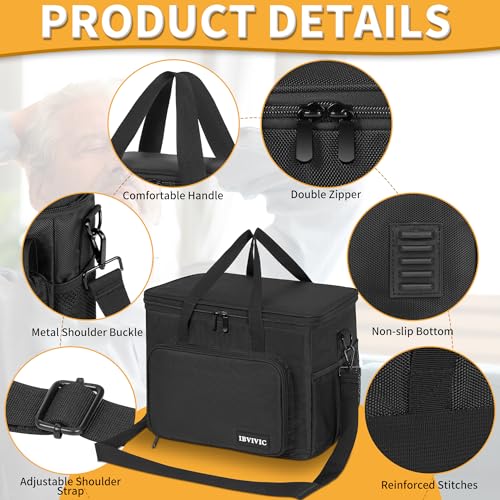 IBVIVIC IBIVIVIC 15 Slots Wireless System Microphone Mics Bag with Foam Mic Storage Bag for Singing, Karaoke, Party Sound Equipment Carrying Case - Image 3