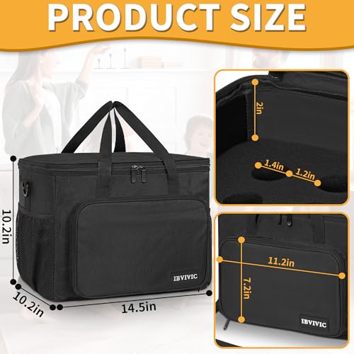 IBVIVIC IBIVIVIC 15 Slots Wireless System Microphone Mics Bag with Foam Mic Storage Bag for Singing, Karaoke, Party Sound Equipment Carrying Case - Image 2