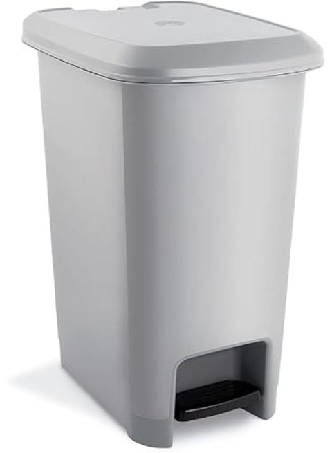 Foot pedal trash can - High quality plastic trash can with a slim design for kitchen, bathroom and small spaces I (10 liters)