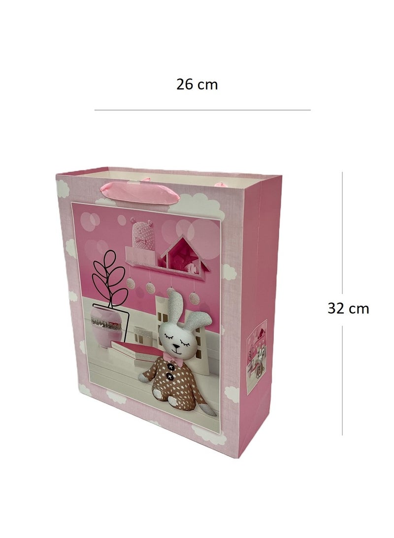 Boxwoods 2 Gift Bags With Pink Its A Girl Ribbon Roll For New Born Girl, Gender Reveal And Baby Shower - Image 2