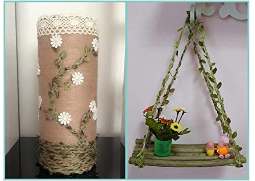 HDHYK 33 Feet Natural Burlap Ribbon,5MMjute Twine withArtificial Vine Fake Foliage Leaf Plant Garland Rustic Jungle Vines with Twine for Baby Shower Wreath Wedding Home Decor - Image 5