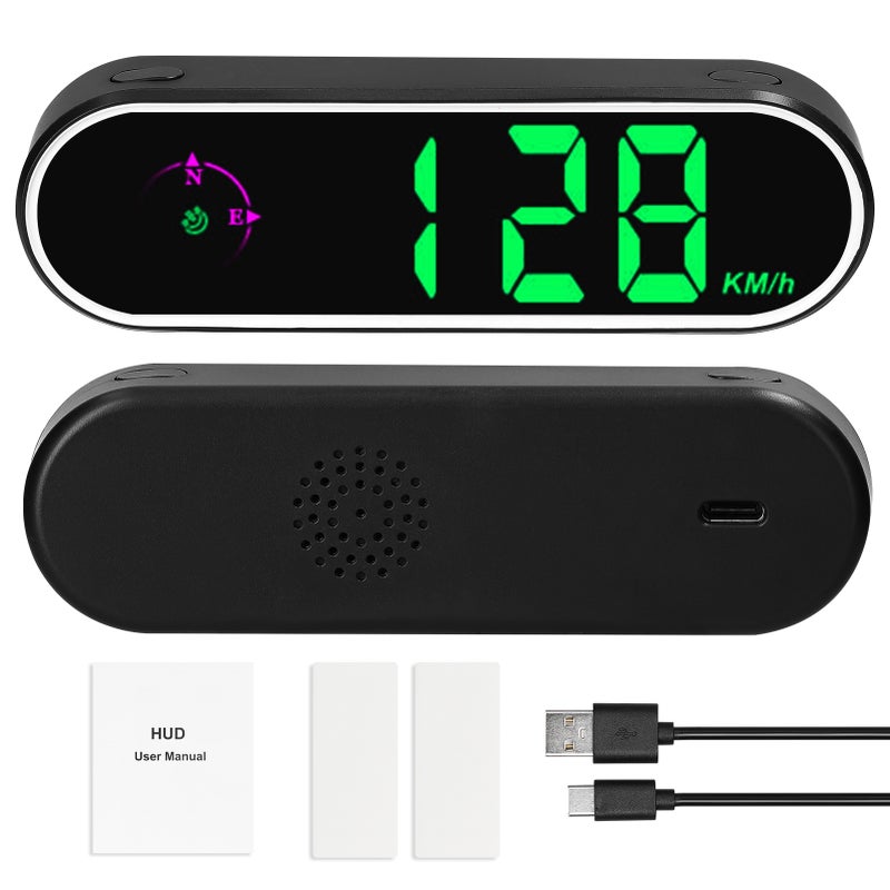 Car Headup Display GPS Digital Speedometer with Colorful LED Display Clock & Compass Function Overspeed Alarm for Car Truck SUV RV - Image 1
