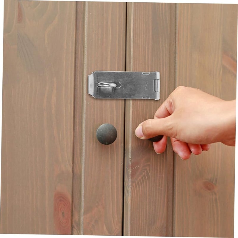 2Pcs Stainless Steel Hasp Latch Lock with Padlock Hinges for Shed Barn Window and Sliding Door Security - Image 5