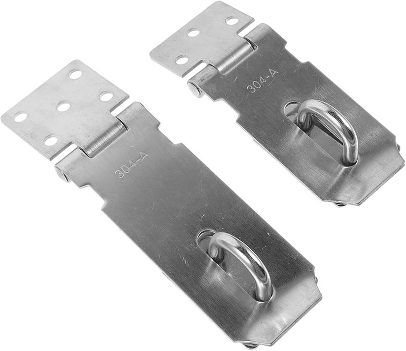 2Pcs Stainless Steel Hasp Latch Lock with Padlock Hinges for Shed Barn Window and Sliding Door Security - Image 2