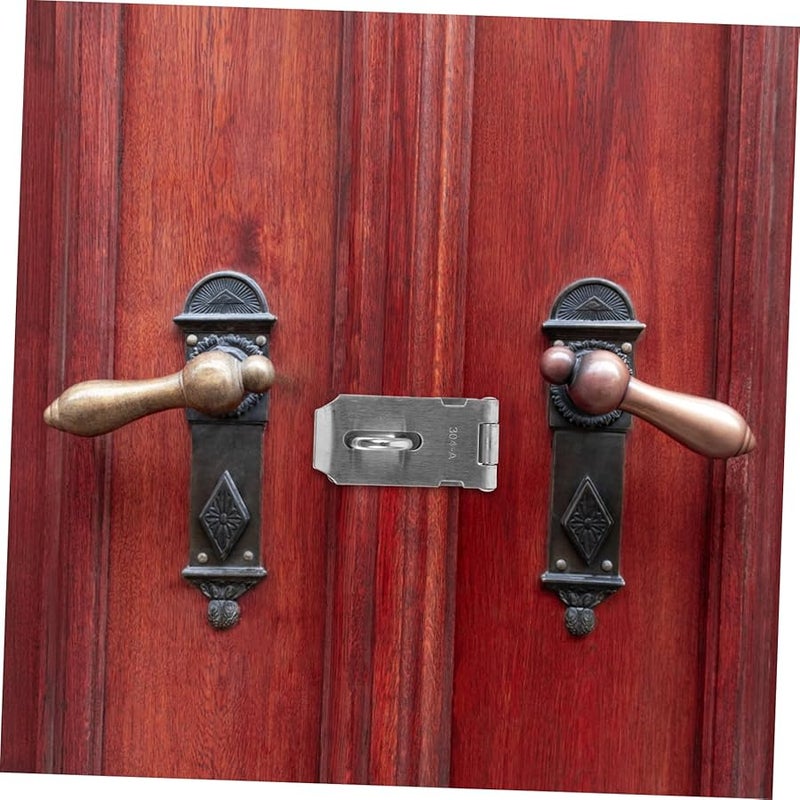 2Pcs Stainless Steel Hasp Latch Lock with Padlock Hinges for Shed Barn Window and Sliding Door Security - Image 4