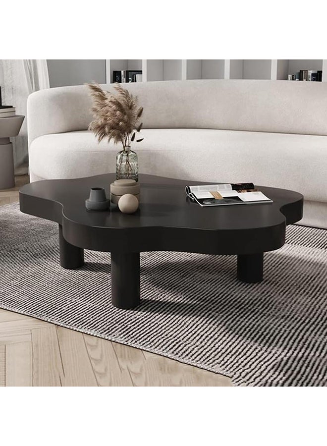 هومزمارت طاولة قهوة خشب طبيعي و ام دي اف اسود - 110×80×50 سم - Image 1